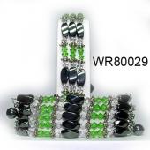 36inch Green Crystal,Alloy Magnetic Wrap Bracelet Necklace All in One Set